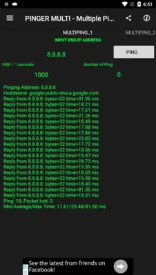 PINGER MULTI - Multiple Ping To The Network android App screenshot 2